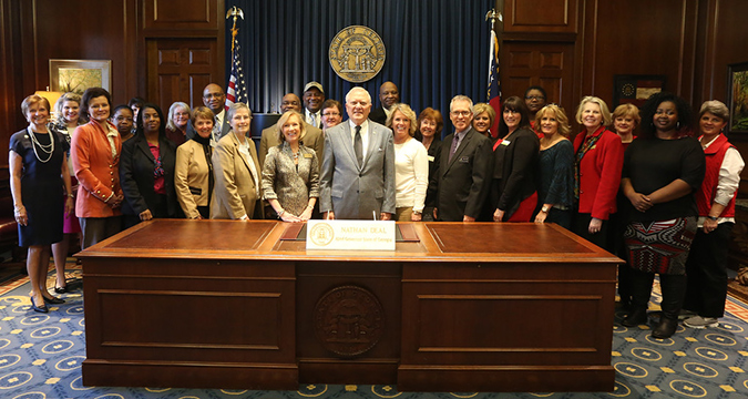 Georgia Family Connection representatives from across the state with Gov. Nathan Deal
