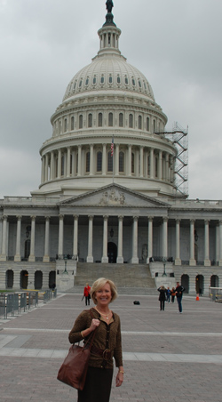 Gaye Smith in front of the nation's Capitol