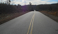 Long deserted highway road in Heard County