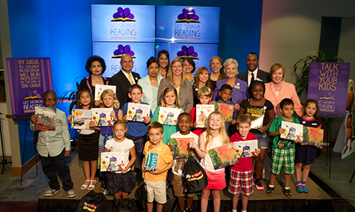Partners from the Get Georgia Reading—Campaign for Grade-Level Reading Campaign with 3rd graders from Canongate Elelentary in Coweta County