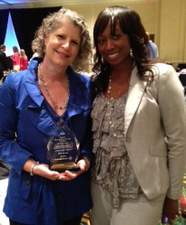 Ellen Gerstein, executive director of the Gwinnett Coalition for Health and Human Services with Nicole Love, associate director at the Pinnacle Award Ceremony.