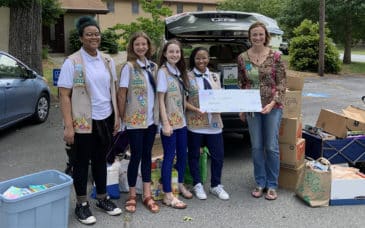 from left: Mia Richardson, Elisabeth Vogt, Clarie Morgan, Laila Sain, and Cobb Collaborative Executive Director Irene Barton