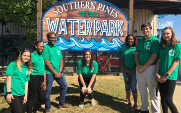 Members of the Dublin Youth Council at the ribbon cutting for the city's water park in 2019. Photo courtesy of Georgia Municipal Association